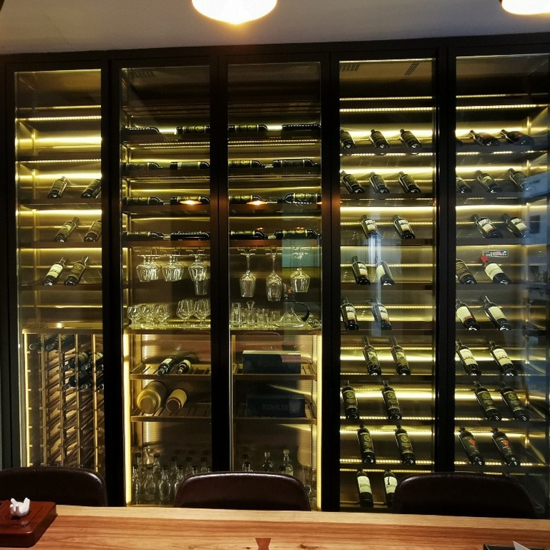 不銹鋼5門展示式恒溫酒柜 不銹鋼5門展示式恒溫酒柜